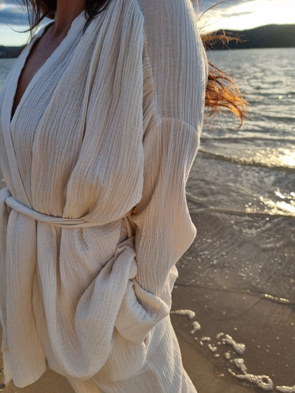 Zen Kimono Robe- Natural