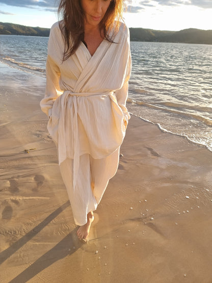 Zen Kimono Robe- Natural