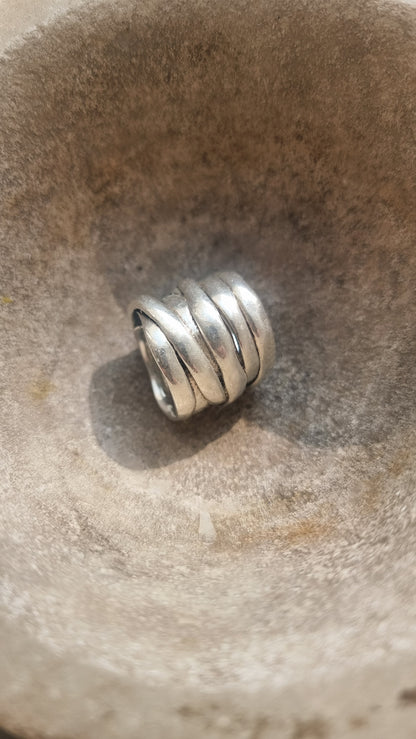 Finger Cuff Ring -Sterling Silver