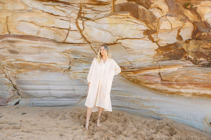 Cotton Voile Midi Dress - Apricot