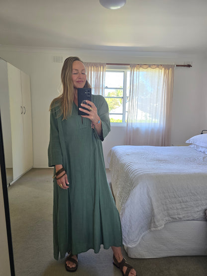 Temple Dress - Forest Green