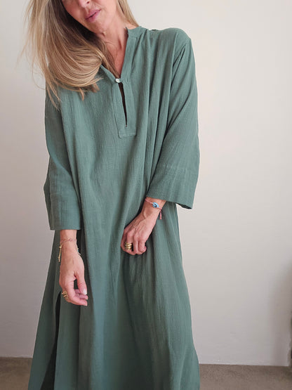 Temple Dress - Forest Green