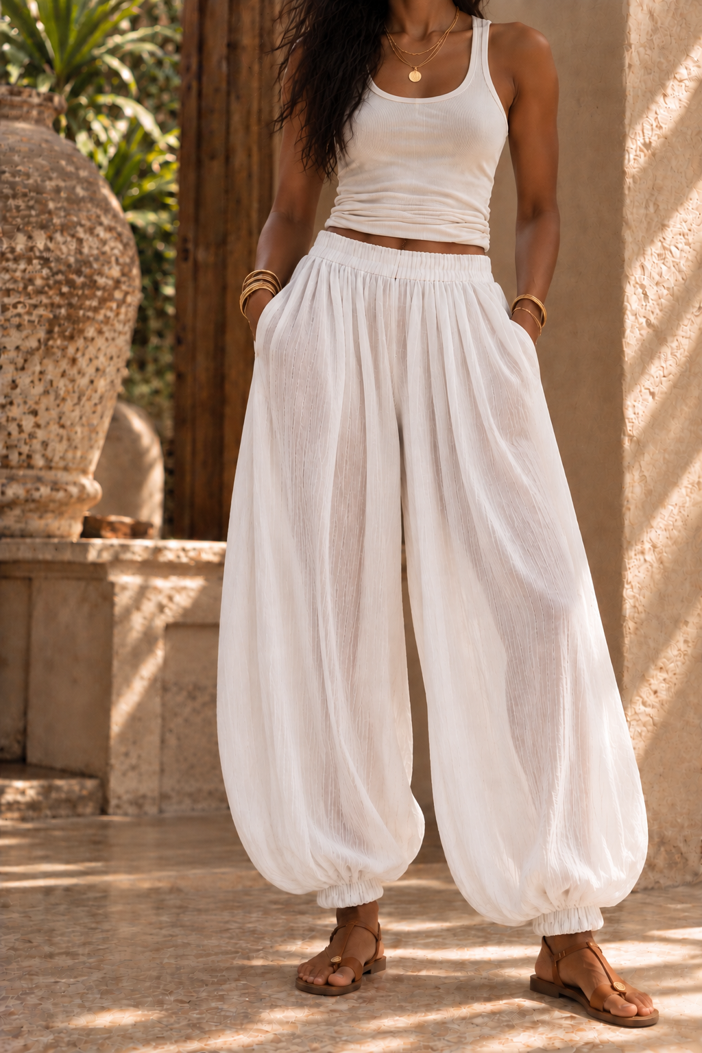 Balloon Pant - White