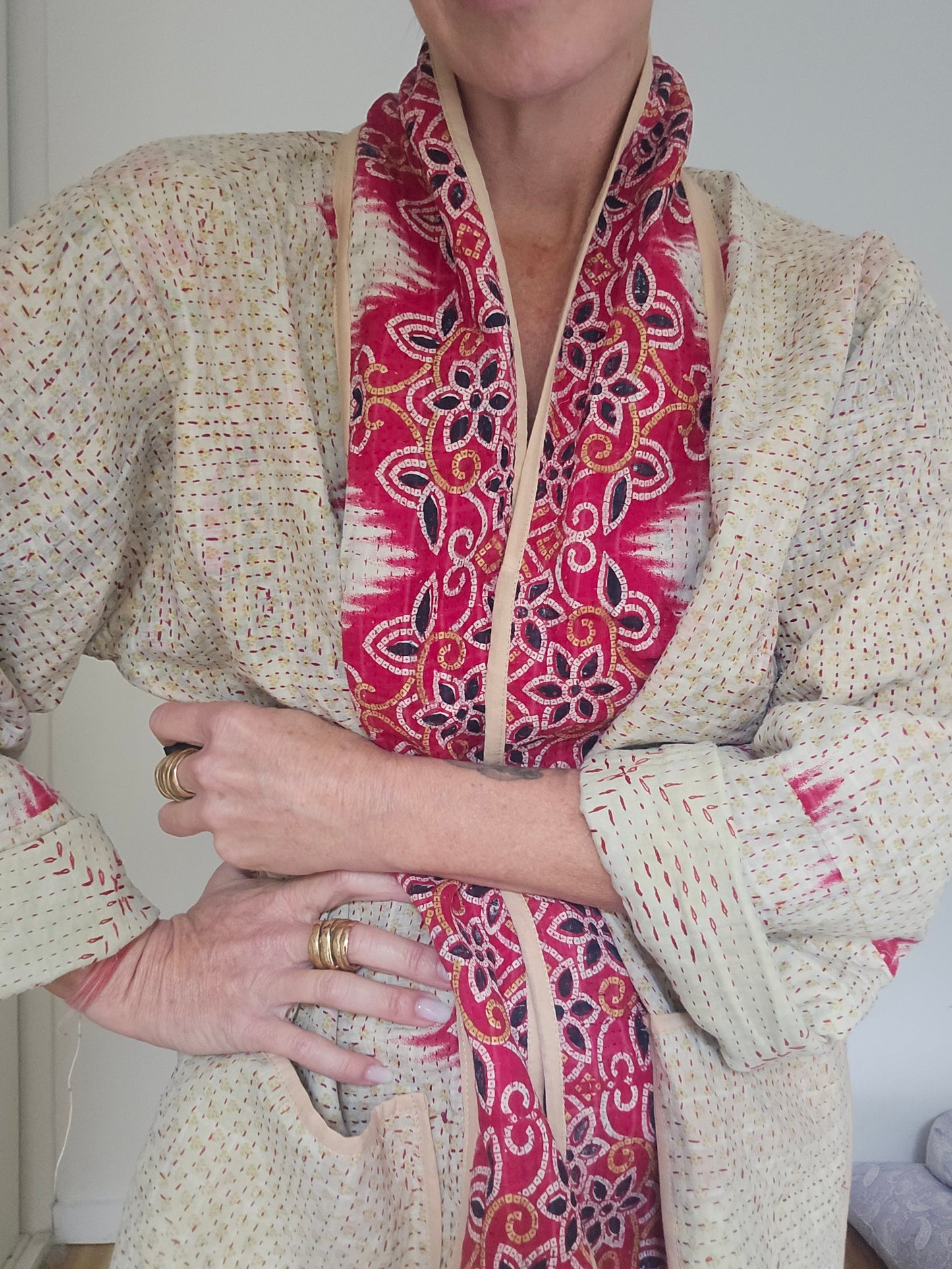 Long Kantha Jacket-mid weight
