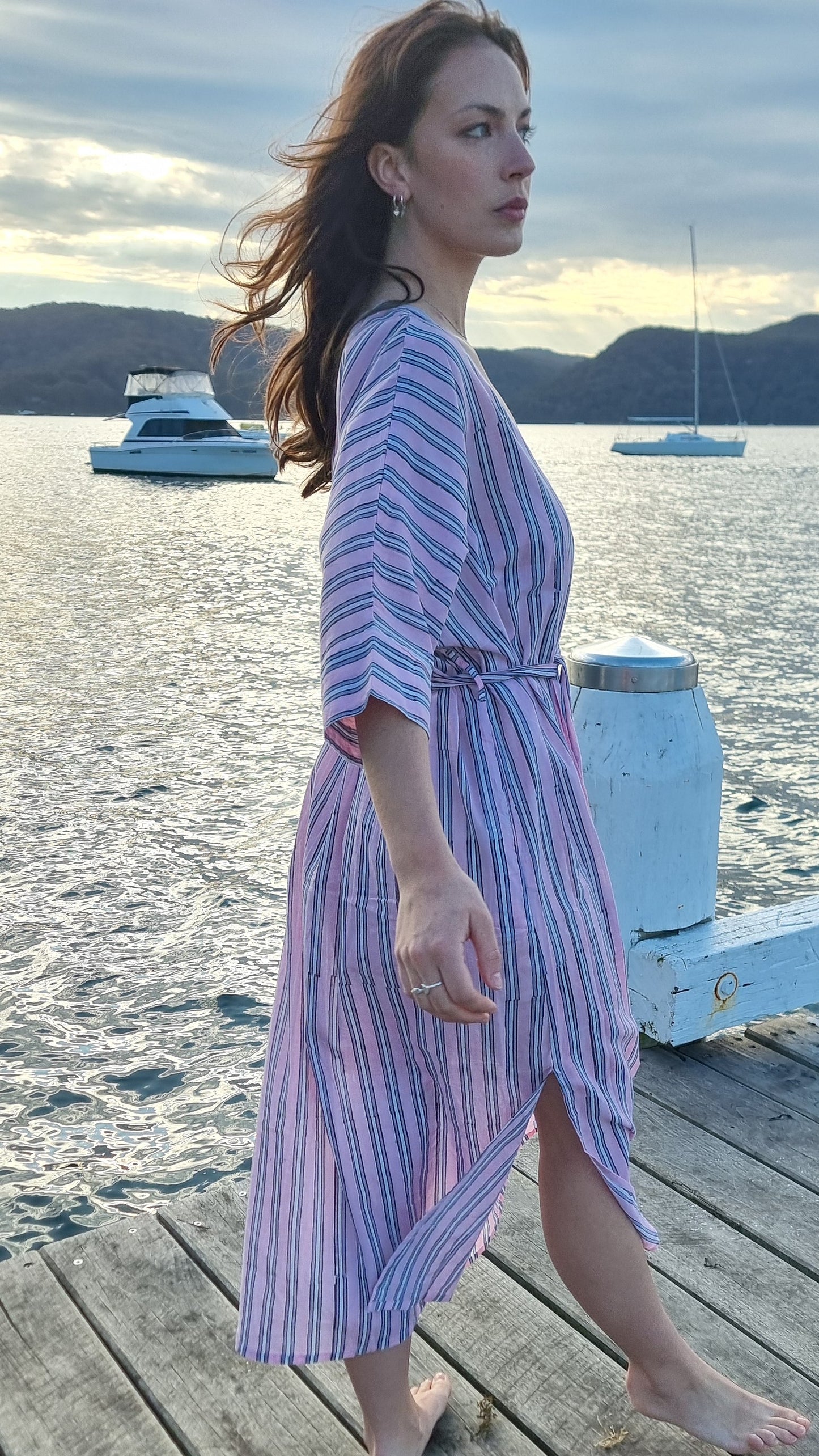 Stripe Kaftan - Musk