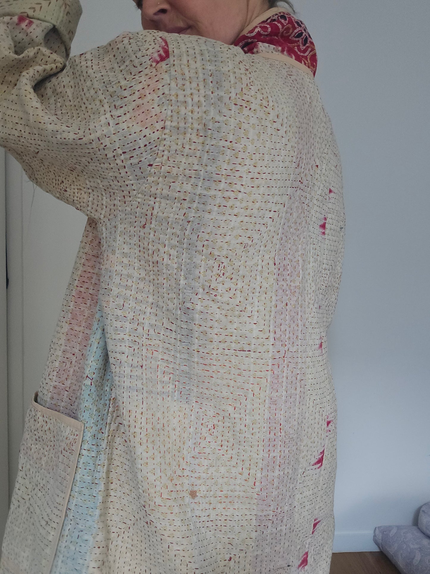 Long Kantha Jacket-mid weight