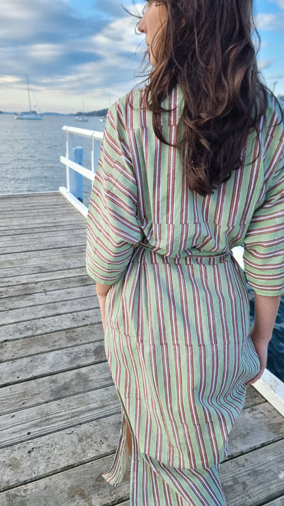 Stripe Kaftan - Jade