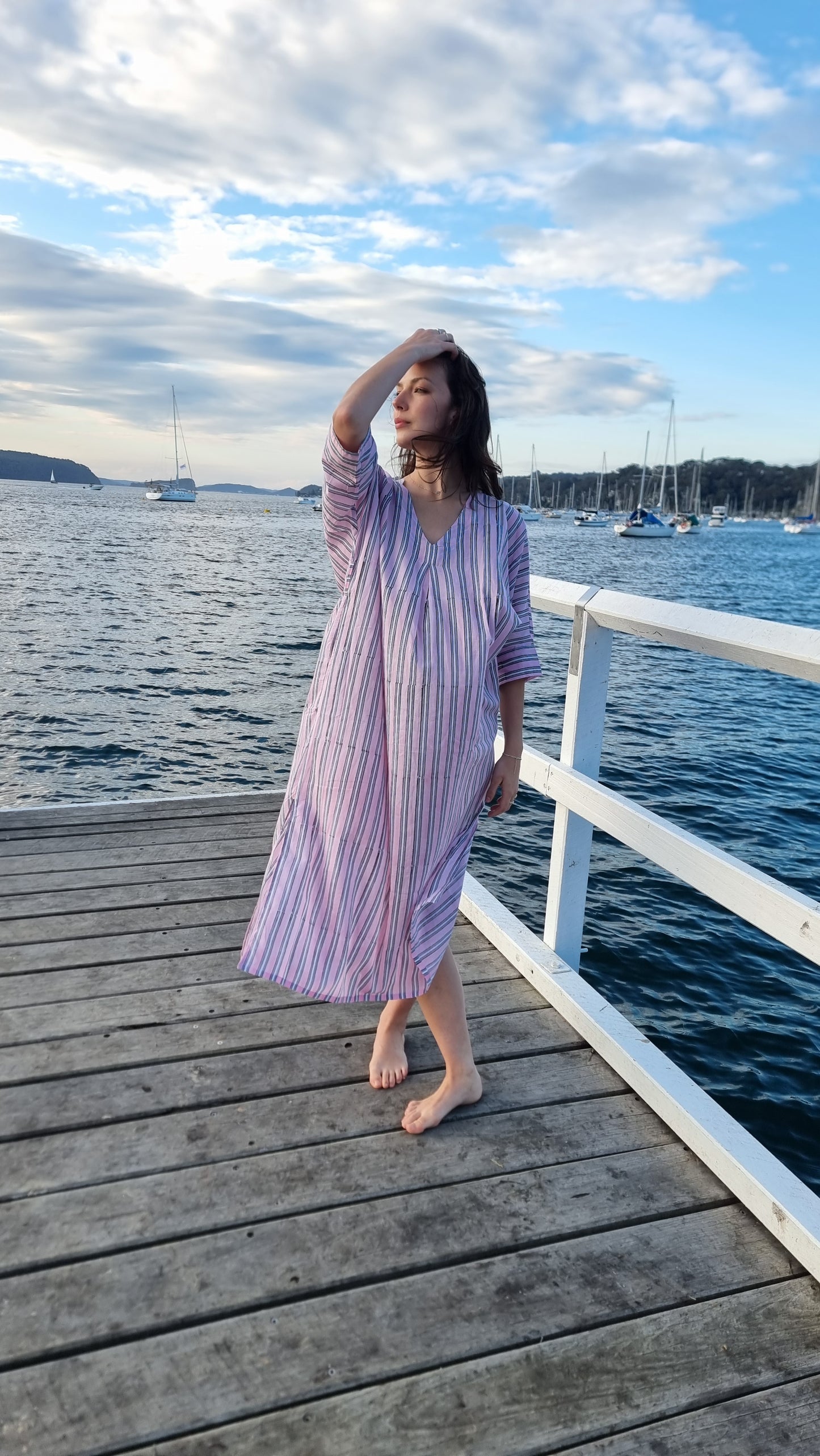 Stripe Kaftan - Musk