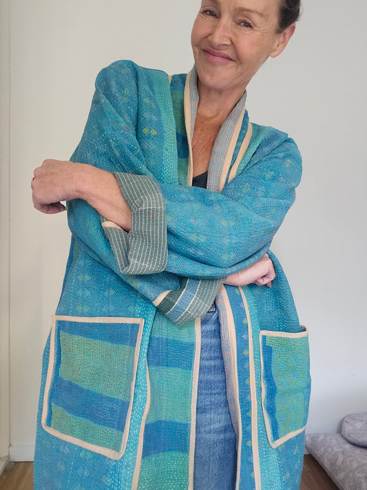 Long Kantha Jacket-mid weight