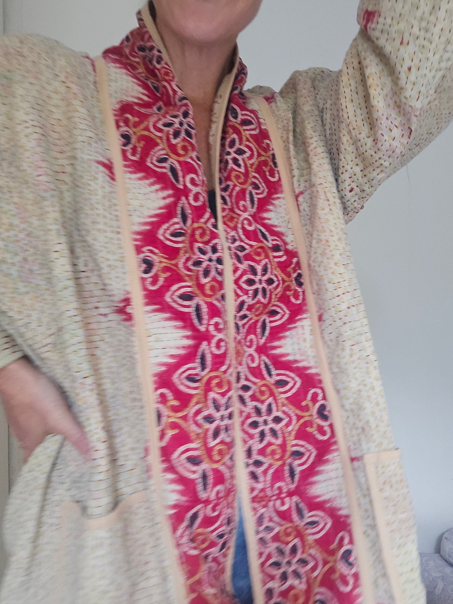 Long Kantha Jacket-mid weight