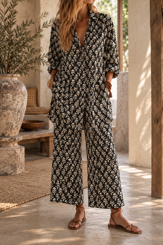 Resort Shirt - Black/White