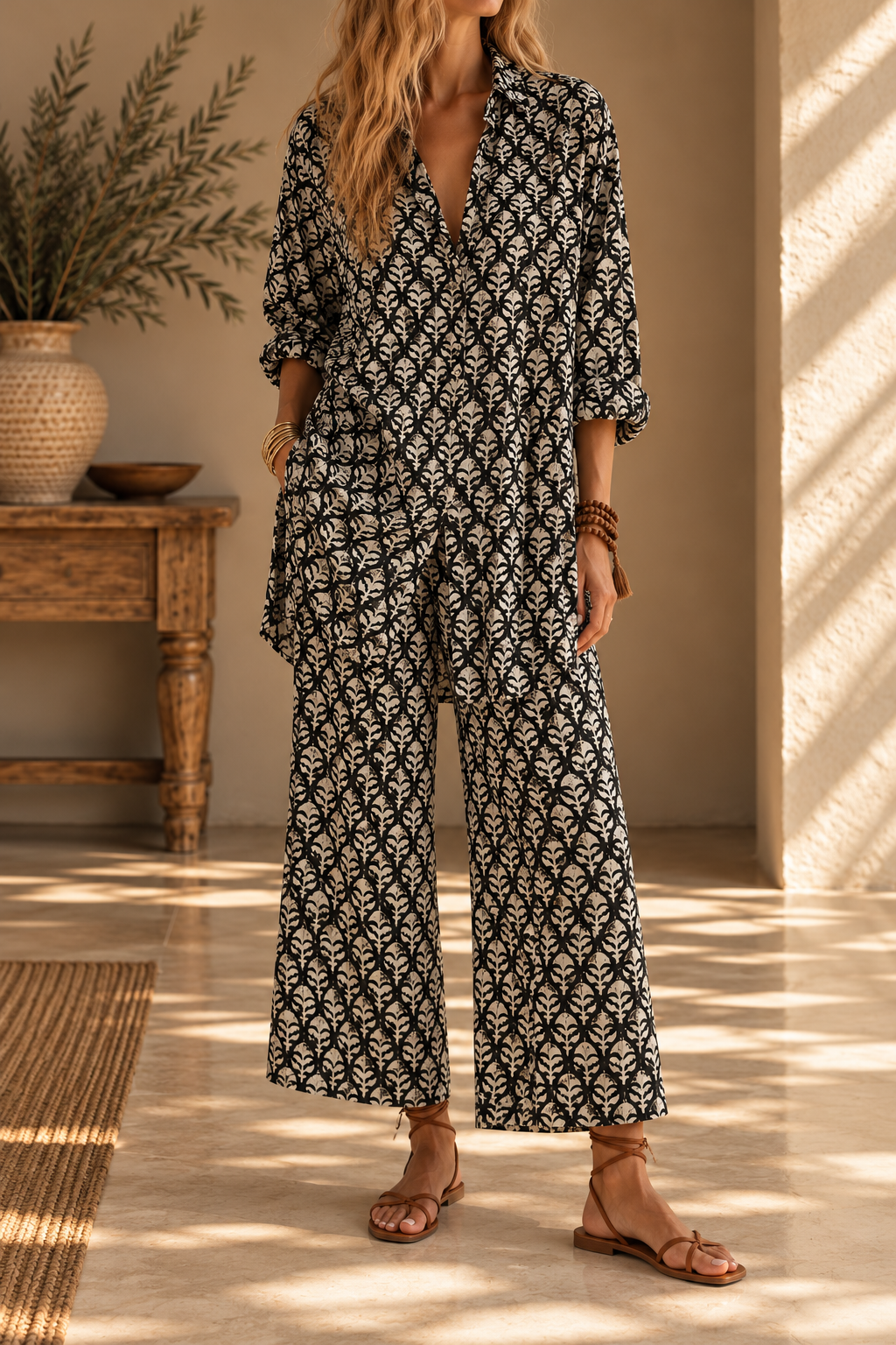 Resort Shirt - Black/White
