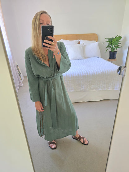 Temple Dress - Forest Green