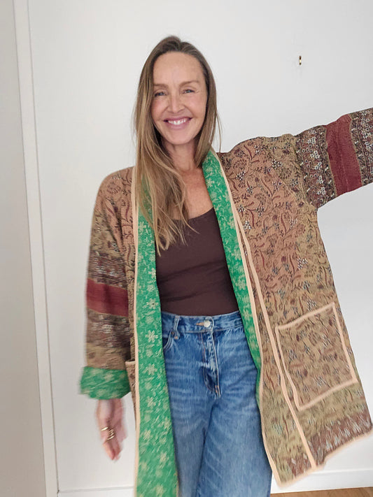 Long Kantha Jacket-mid weight