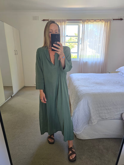 Temple Dress - Forest Green