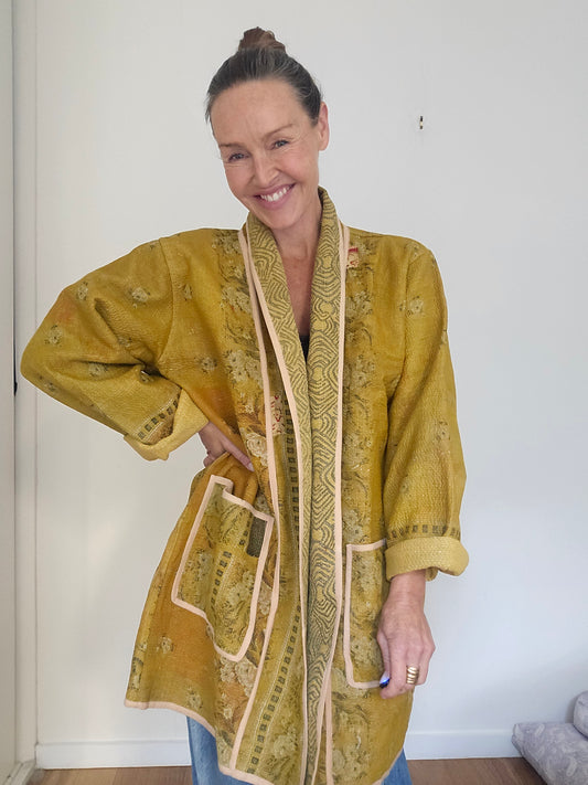 Long Kantha Jacket-mid weight